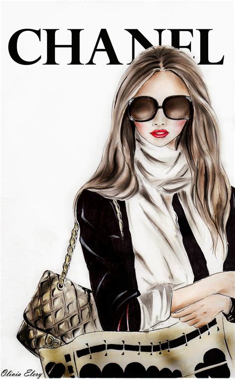 chanel illustrations|Chanel fashion sketches.